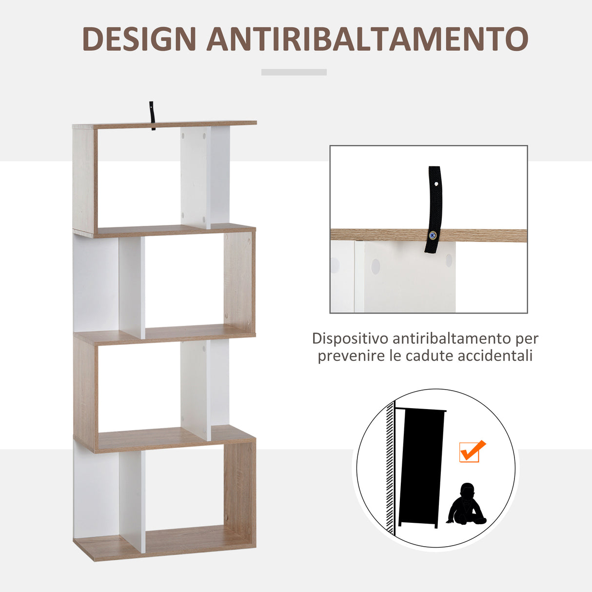 easycomfort easycomfort libreria di design scaffale ufficio legno moderna 4 ripiani 6024148cm ean 8054111844291