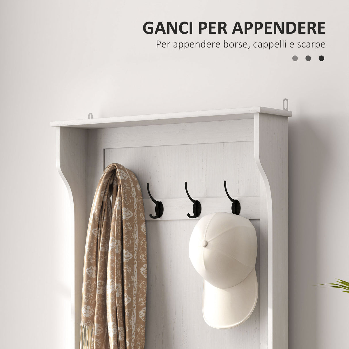 easycomfort easycomfort mobile appendiabiti 3 in 1 con 4 ganci e panca contenitore in legno 71 5x39 5x170 cm bianco