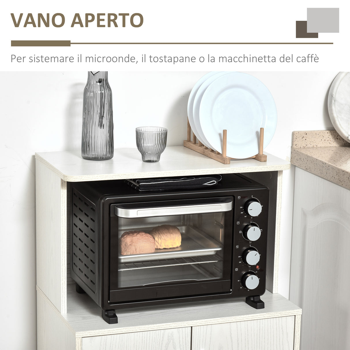 easycomfort easycomfort mobile cucina multiuso con ruote armadietto e ripiano per microonde credenza alta in legno truciolare 60 4x40 3x97cm bianco