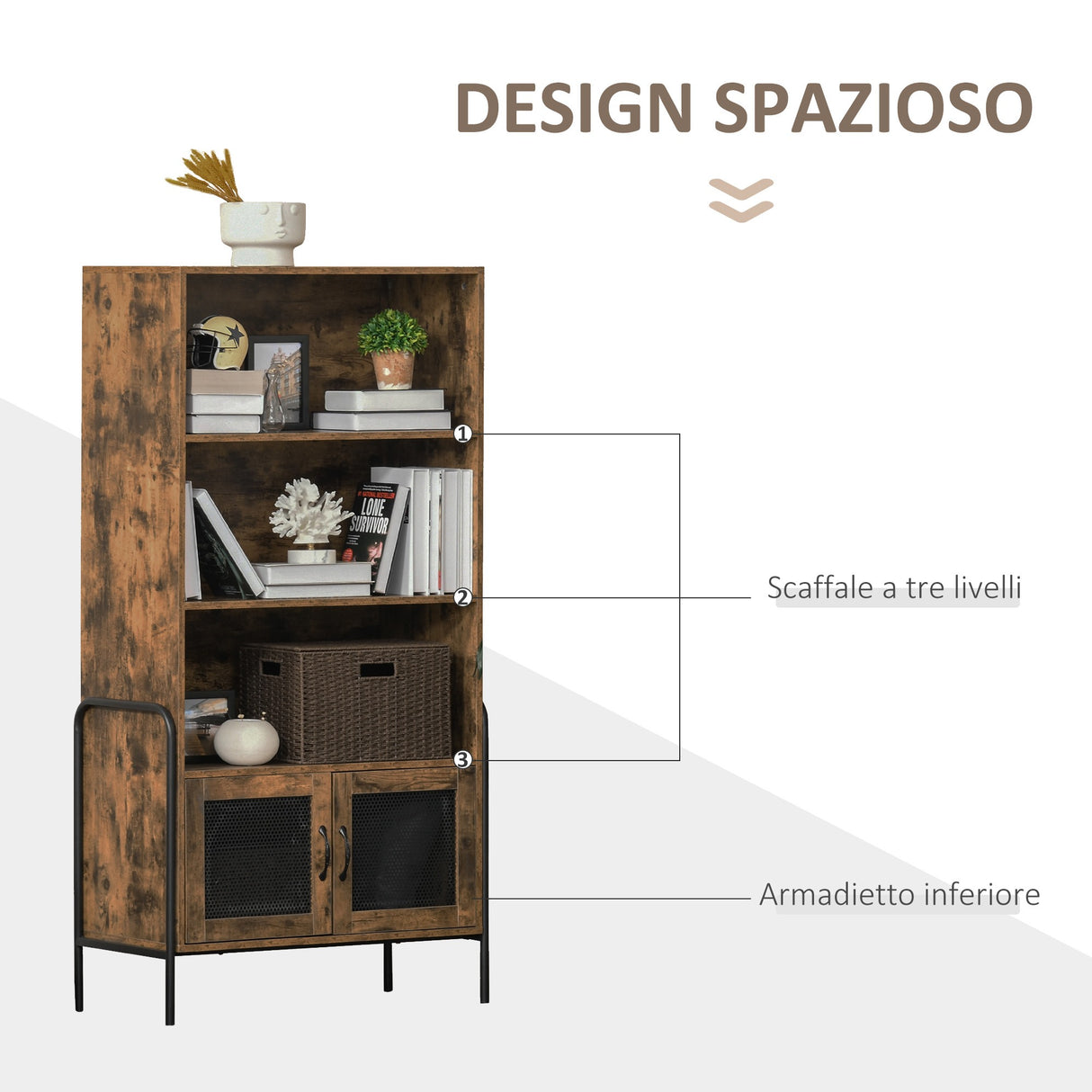 immagine-5-easycomfort-easycomfort-mobile-libreria-design-industriale-con-ripiani-e-armadietto-in-legno-e-metallo-marrone-rustico-e-nero-81x40x160cm