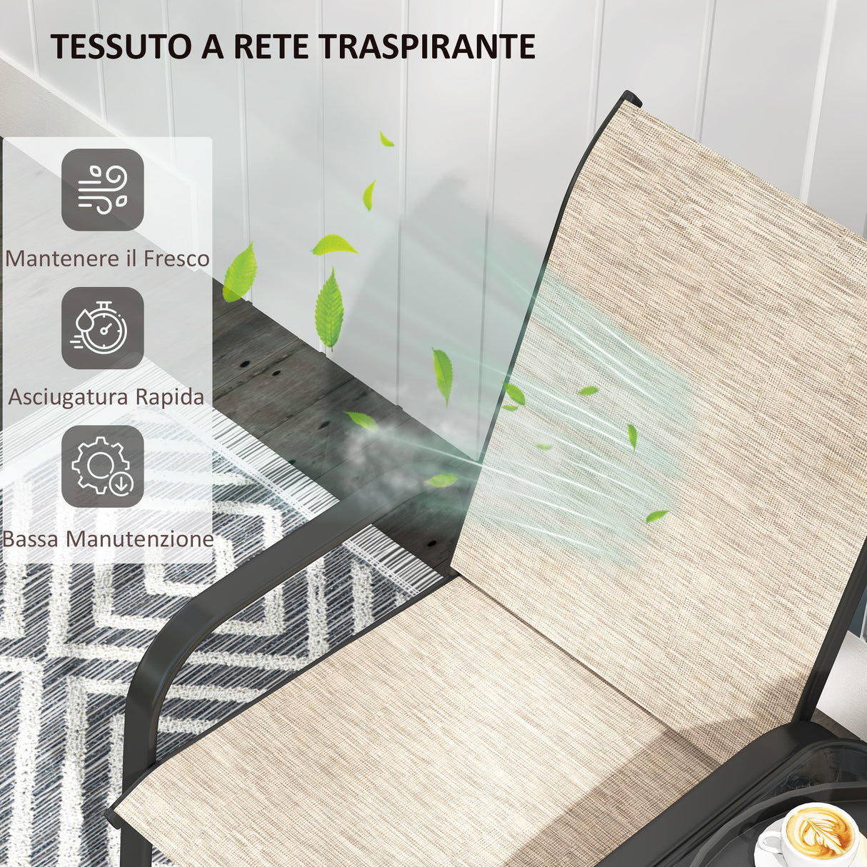 easycomfort easycomfort panchina 2 posti da giardino con braccioli schienale alto e tavolino basso centrale in vetro marrone e nero