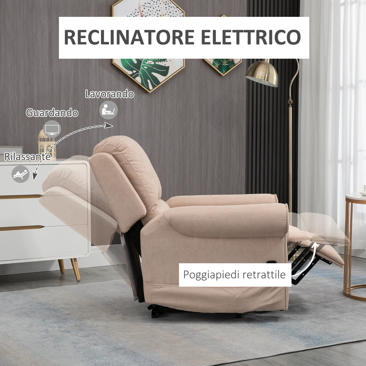 easycomfort easycomfort poltrona alzapersona reclinabile fino a 135 con telecomando e poggiapiedi 88x92x106 cm marrone chiaro
