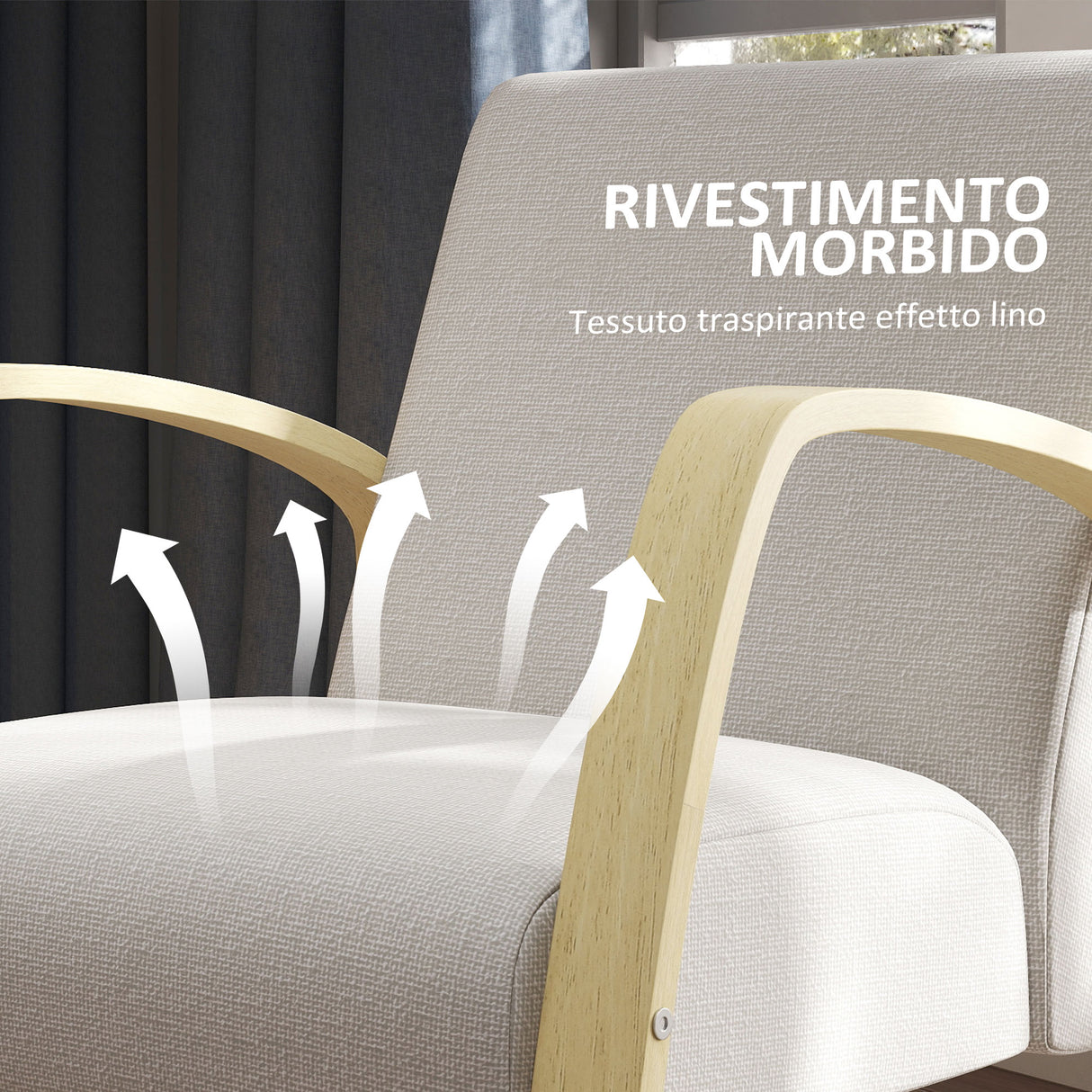 easycomfort easycomfort poltrona moderna stile scandinavo imbottita in tessuto e legno di betulla grigio