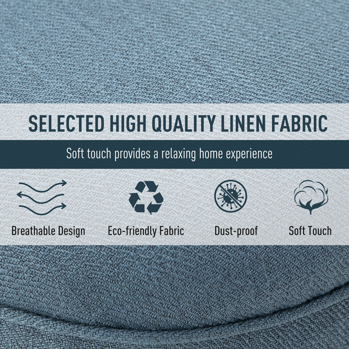 easycomfort easycomfort poltrona per salotto imbottita con cuscino in tessuto effetto lino e legno 52 5x69x77 cm blu