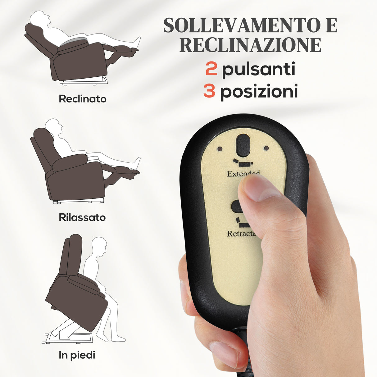 easycomfort easycomfort poltrona relax alzapersona e reclinabile con 8 punti massaggio e riscaldamento 2 telecomandi marrone