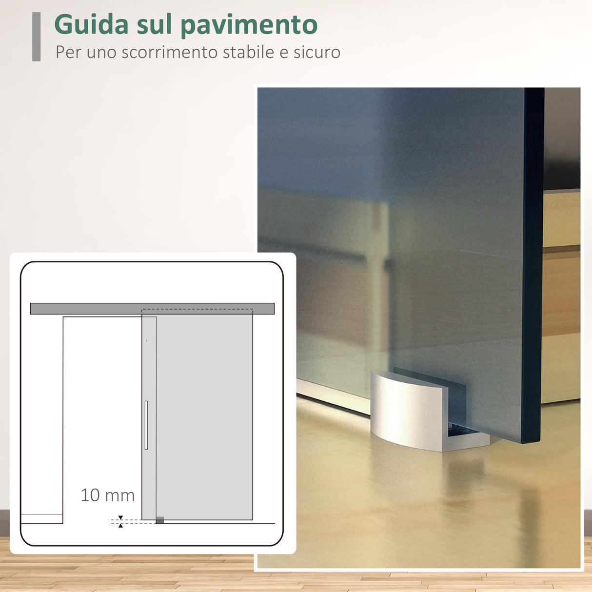 easycomfort easycomfort porta scorrevole interna in vetro smerigliato e satinato con binario b2 e maniglia per bagno cucina studio vetro 205x 102 5x 08cm ean 8055776910413