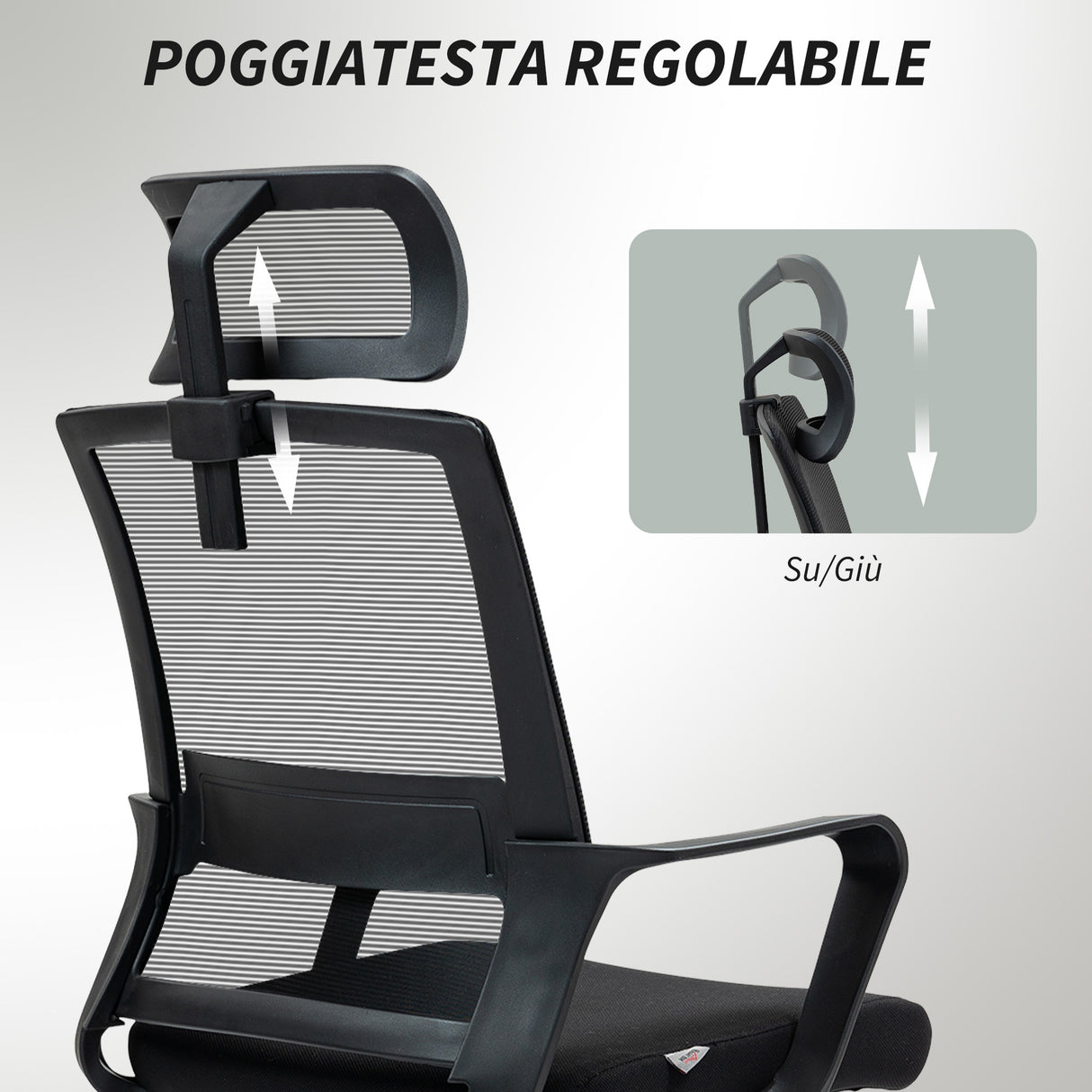 easycomfort easycomfort sedia da ufficio ergonomica con poggiatesta e altezza regolabili funzione dondolo e ruote nero
