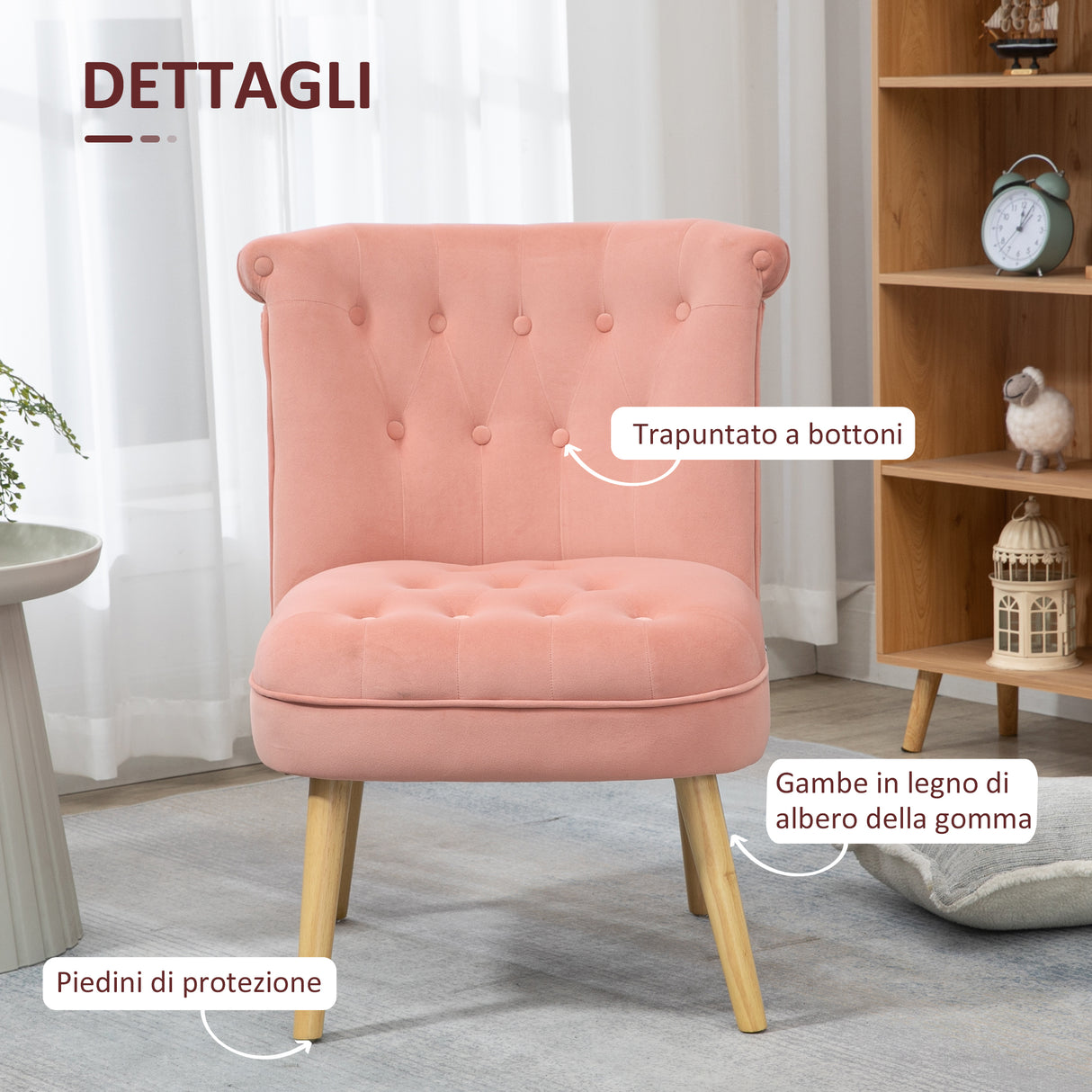 easycomfort easycomfort sedia moderna per soggiorno e sala da pranzo con seduta imbottita e tessuto vellutato 60x66x79 cm rosa