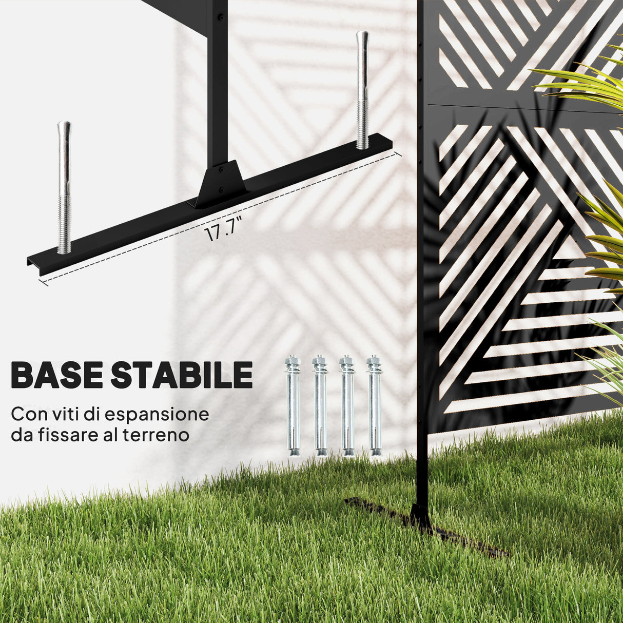 easycomfort easycomfort separe divisorio da esterno decorativo e traliccio per rampicanti 122x45x198 cm nero