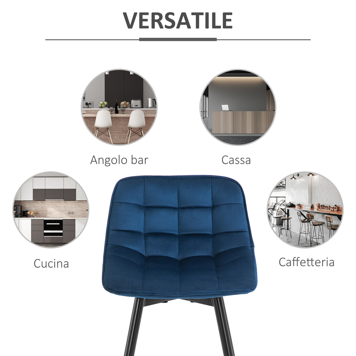 easycomfort easycomfort set 2 sgabelli alti da bar nordico con schienale curvato ergonomico e poggiapiedi sedie imbottite per salotto e cucina blu ean 8055776912233