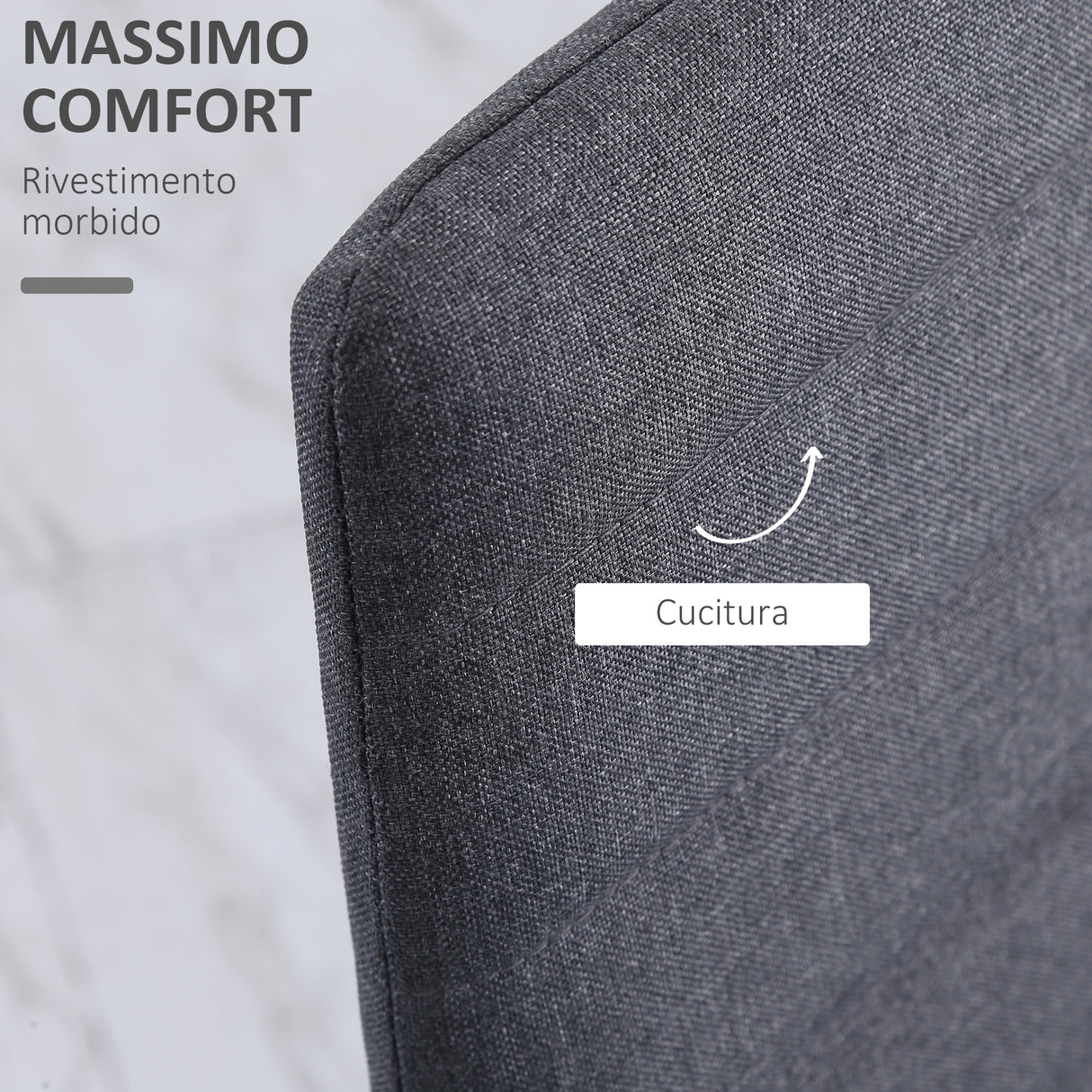 easycomfort easycomfort set 4 sedie imbottite per soggiorno o sala da pranzo sedie da cucina moderne in metallo e tessuto grigio