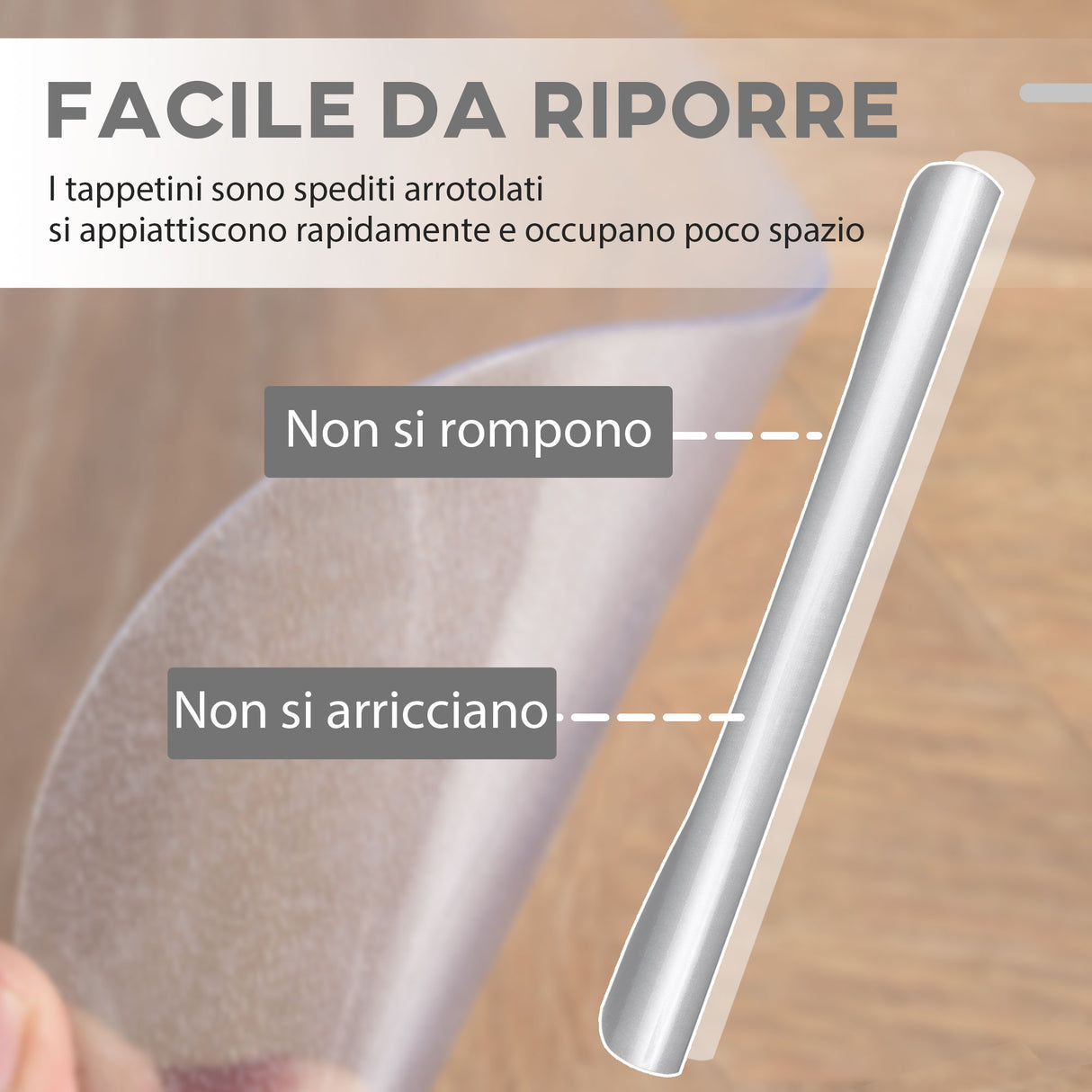 easycomfort easycomfort tappetino per sedia ufficio salvapavimento antiscivolo in plastica 90x120cm trasparente