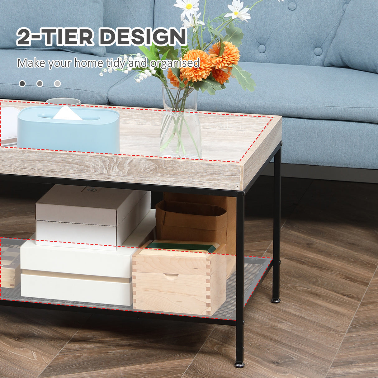 immagine-5-easycomfort-easycomfort-tavolino-da-salotto-basso-a-2-livelli-con-bordo-rialzato-in-mdf-e-metallo-100x50x46-5-cm-color-legno