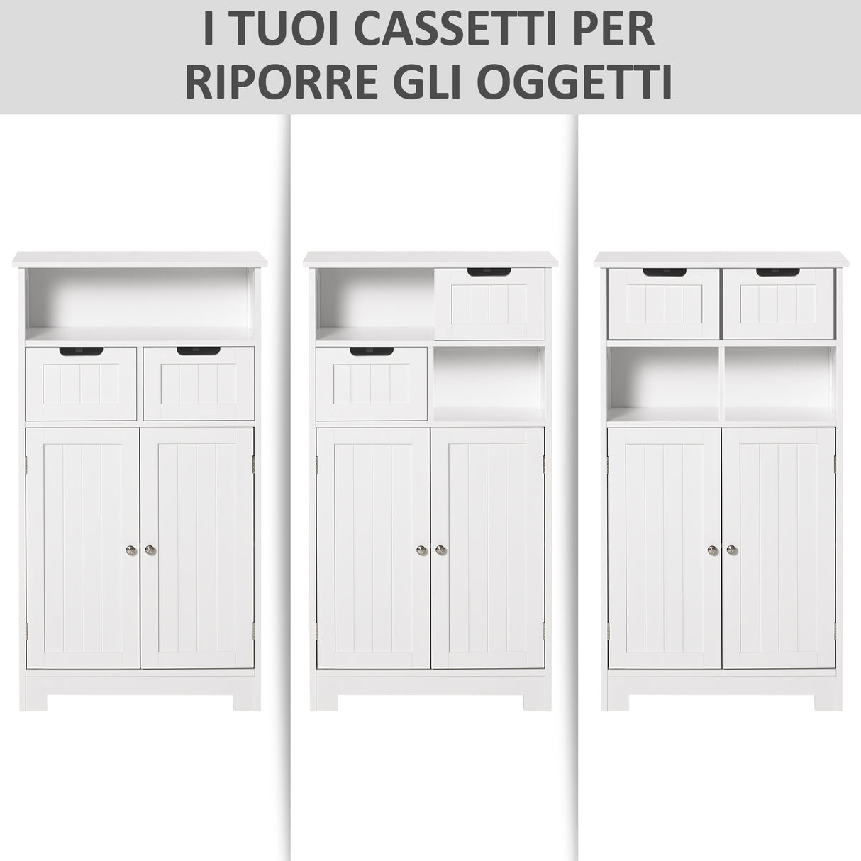 easycomfort easycomfort mobile bagno multiuso salvaspazio armadietto da bagno con armadietto 2 ante mensola e 2 cassetti regolabili 60x30x108 8cm bianco ean 8054144131023