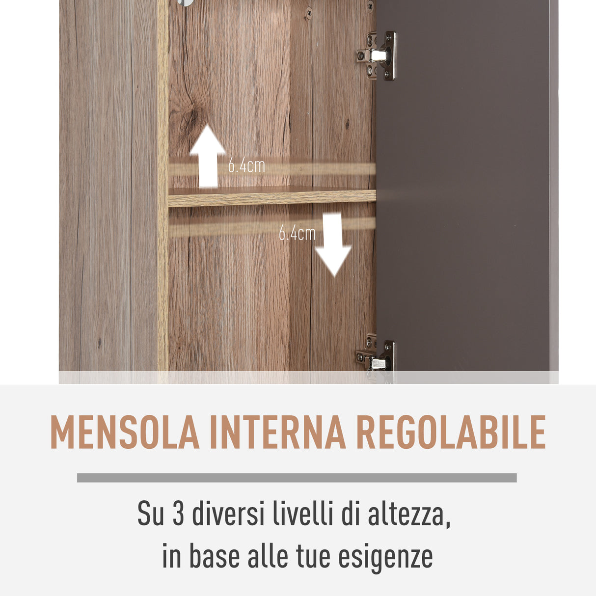 easycomfort easycomfort mobiletto salvaspazio per bagno in legno mobile da bagno con 2 armadietti e 6 ripiani grigio e rovere design a torre 30 x 24 x 170cm ean 8054111847469