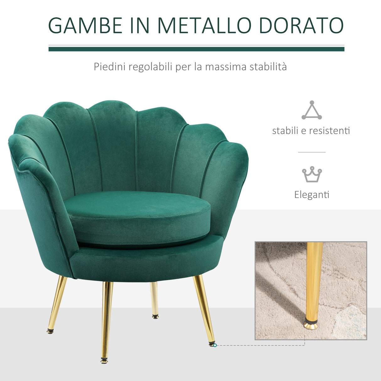 easycomfort easycomfort poltrona a conchiglia poltroncina vintage poltroncina da camera e salotto design elegante con schienale alto 76x67x74cm verde scuro