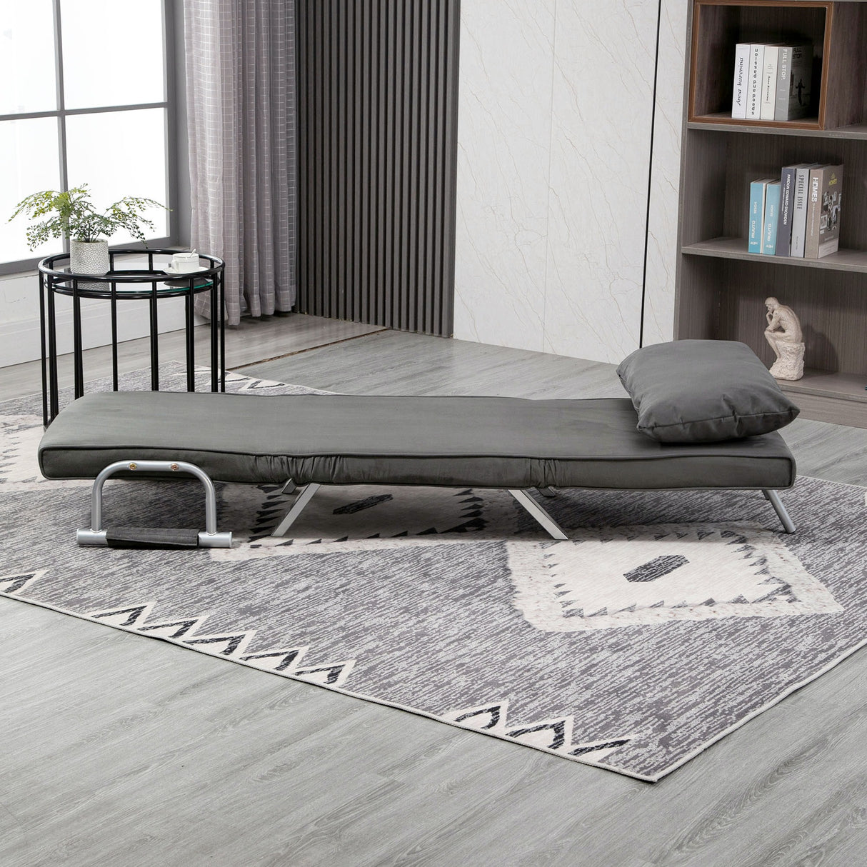 easycomfort easycomfort poltrona letto singolo 3 in 1 con schienale reclinabile su 5 livelli e cuscino divano letto singolo pieghevole per soggiorno e salotto in pelle scamosciata e metallo 65x69x80 cm grigio ean 8055776911588
