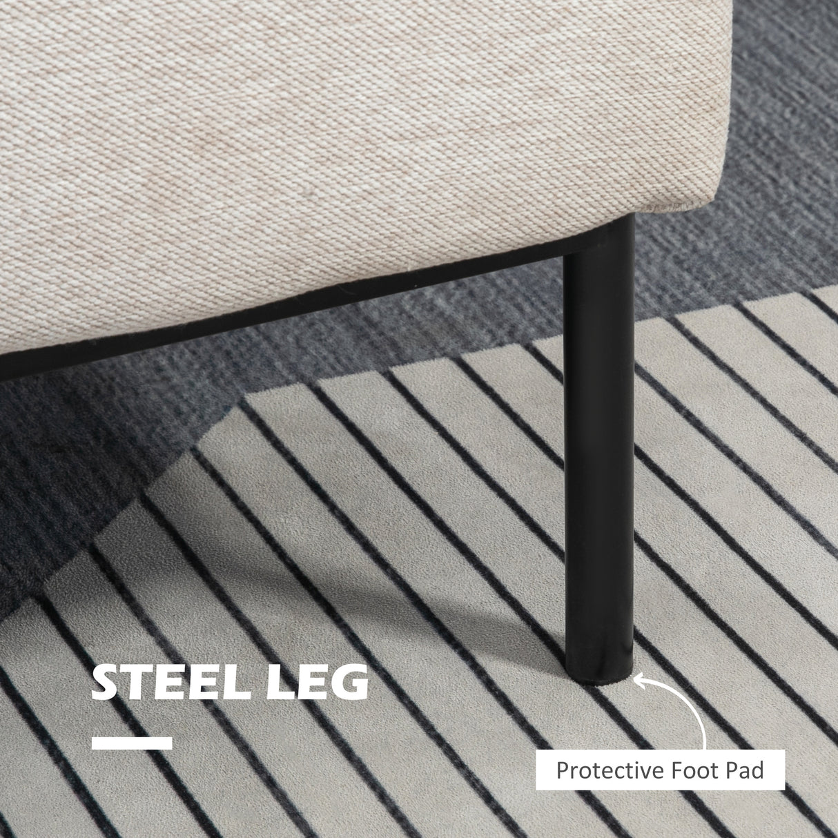 easycomfort easycomfort poltrona moderna darredo con cuscino extra in tessuto effetto lino e acciaio 73x81x82 cm bianco crema