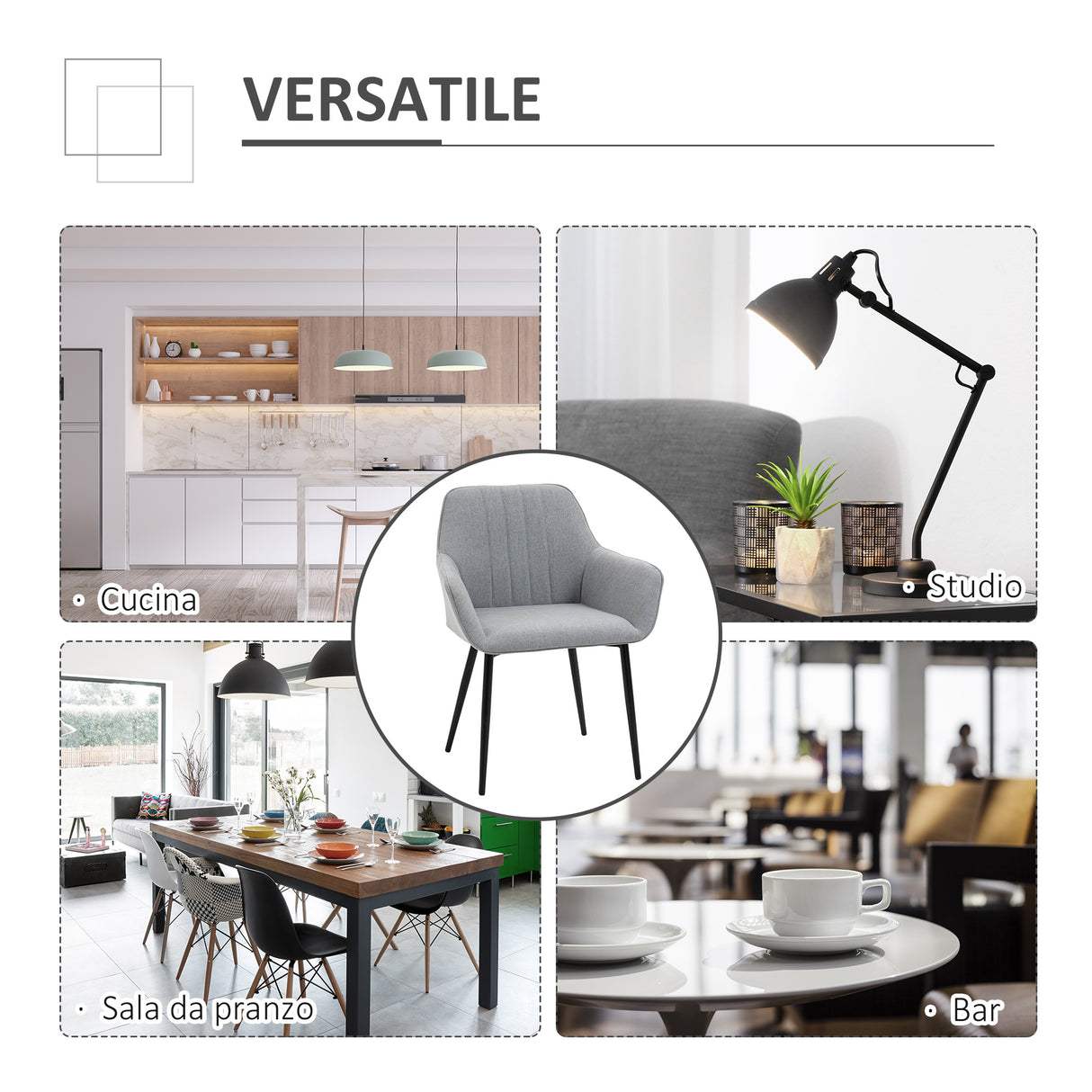 easycomfort easycomfort set 2 sedie da pranzo imbottite con rivestimento e schienale in lino e gambe in ferro stile scandinavo 59 5x56 5x81 cm grigio ean 8055776914855