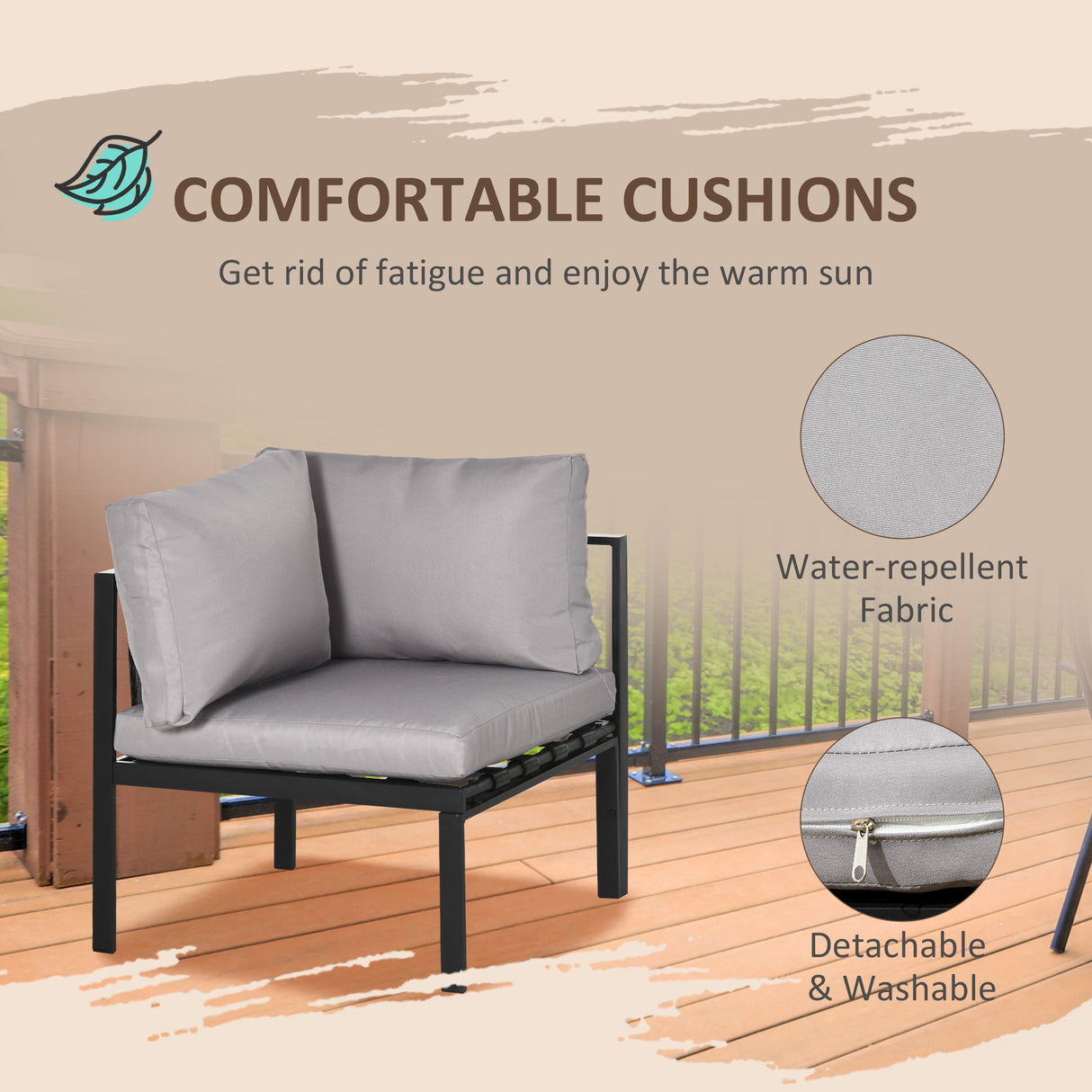 easycomfort easycomfort set da giardino 4 pezzi con 2 divanetti poltrona angolare e tavolino da caffe in vetro temperato