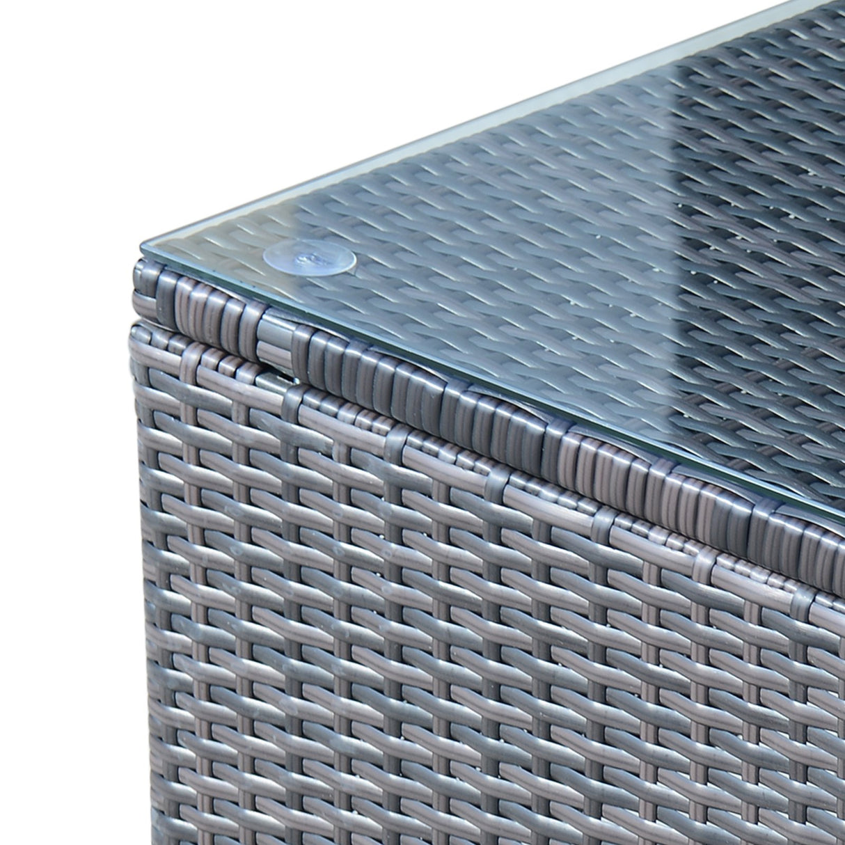 easycomfort easycomfort tavolino da giardino in vetro temperato 5mm rettangolare esterno rattan 85 x 50 x 39 cm marrone ean 8054144139906