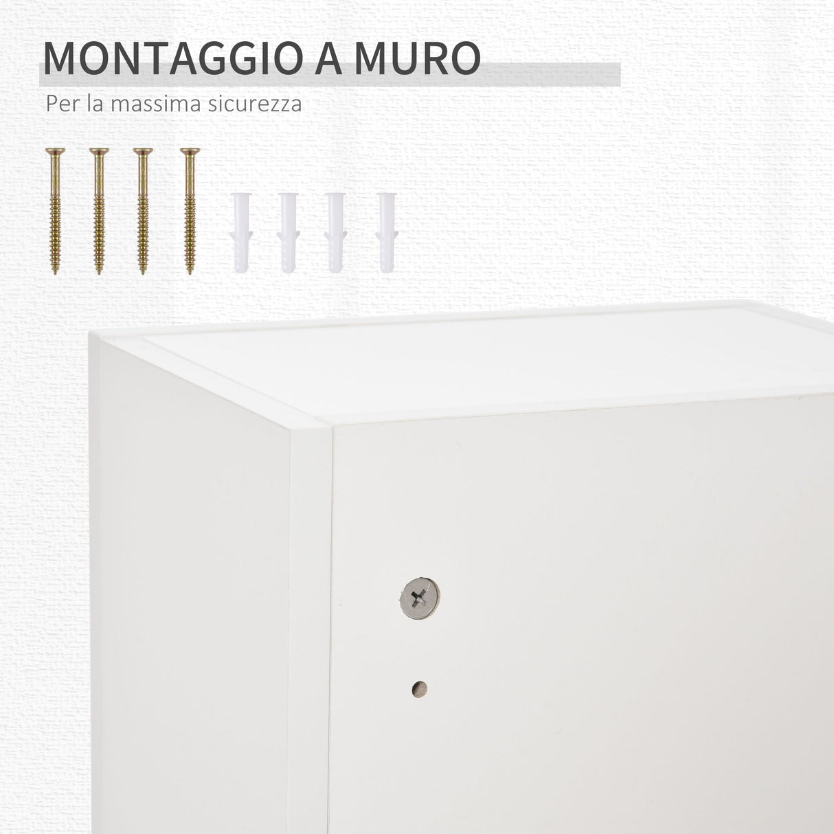 easycomfort easycomfort armadietto medicinali a muro con serratura 5 ripiani e mensole regolabili in legno e vetro bianco 30x20x70cm