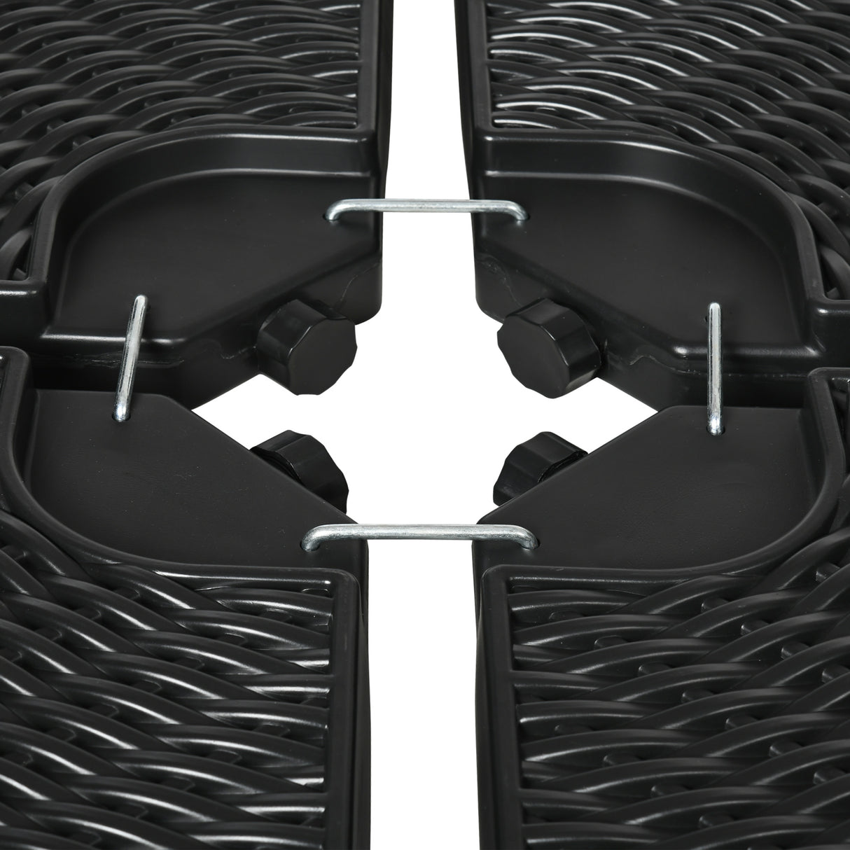 easycomfort easycomfort base per ombrellone a braccio da 4 pezzi in hdpe riempibili con acqua e sabbia 100x8 cm nero