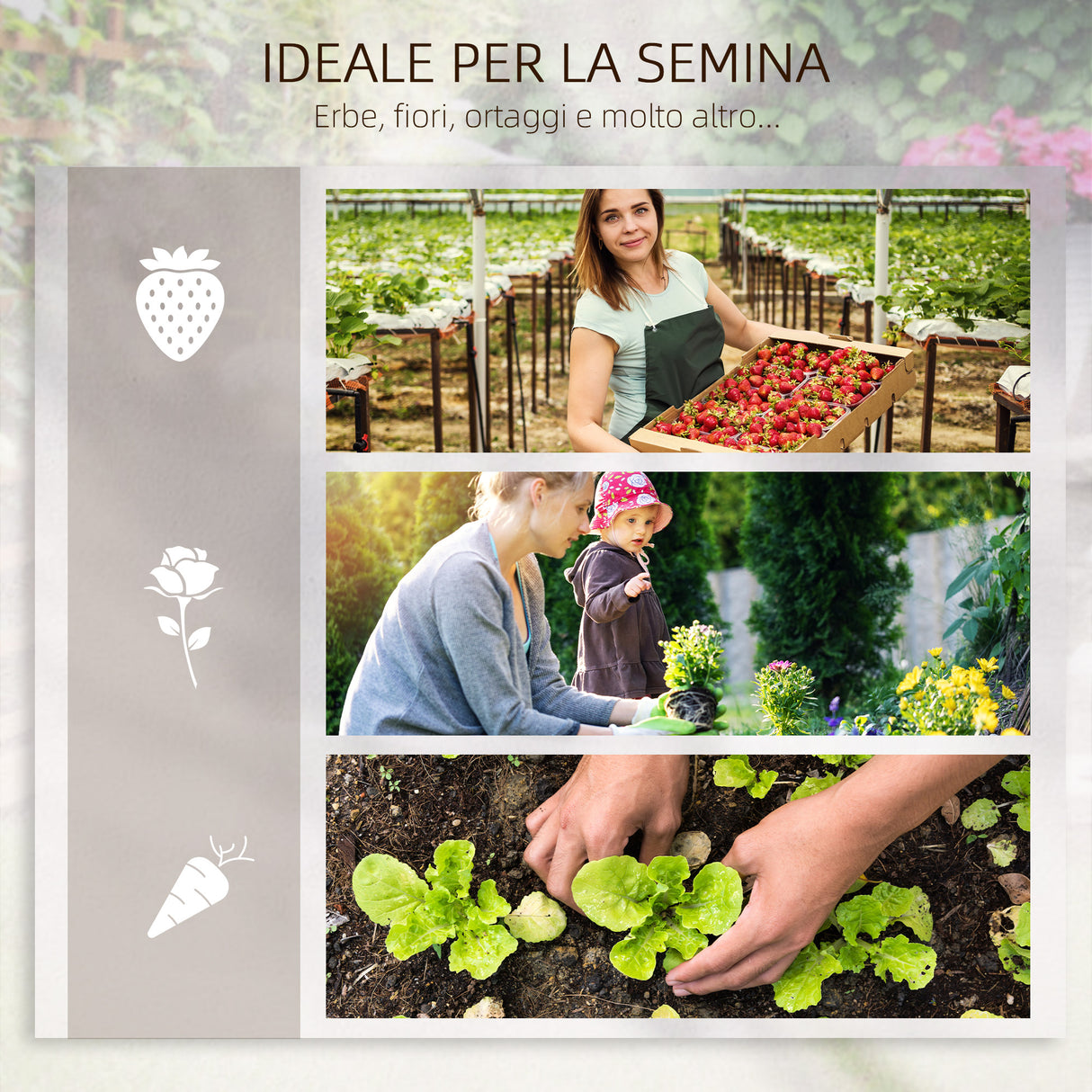 easycomfort easycomfort fioriera da esterno a 3 livelli con grigliato in legno di abete e tessuto non tessuto 95x95x110 cm