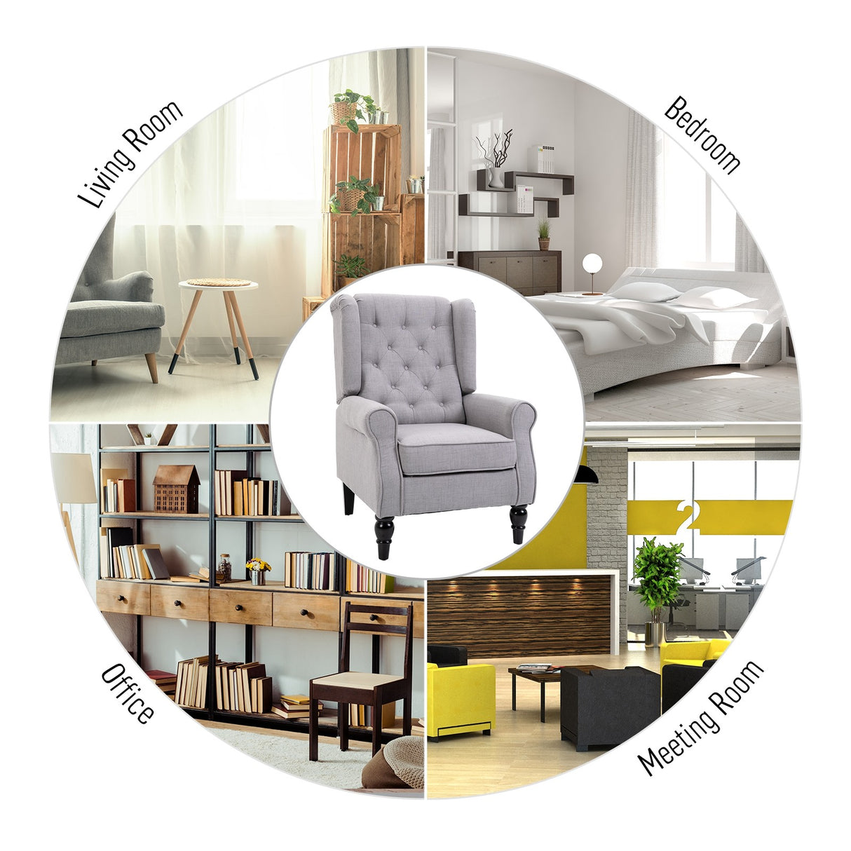 easycomfort easycomfort poltrona grigia in stile francese con ampia seduta gambe rivestite in legno e cuscini sfoderabili ean 8054144133850