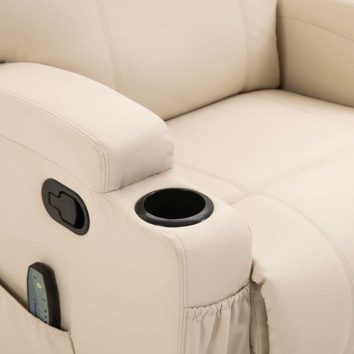 easycomfort easycomfort poltrona relax elettrica reclinabile girevole con 2 portabicchieri telecomando poggiapiedi e 4 tasche laterali in pelle pu legno e acciaio crema