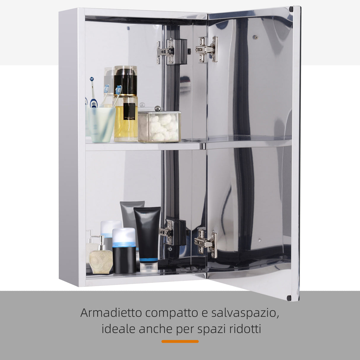 immagine-7-easycomfort-easycomfort-specchiera-bagno-in-acciaio-con-anta-e-vano-contenitore-a-2-ripiani-55x14x30cm