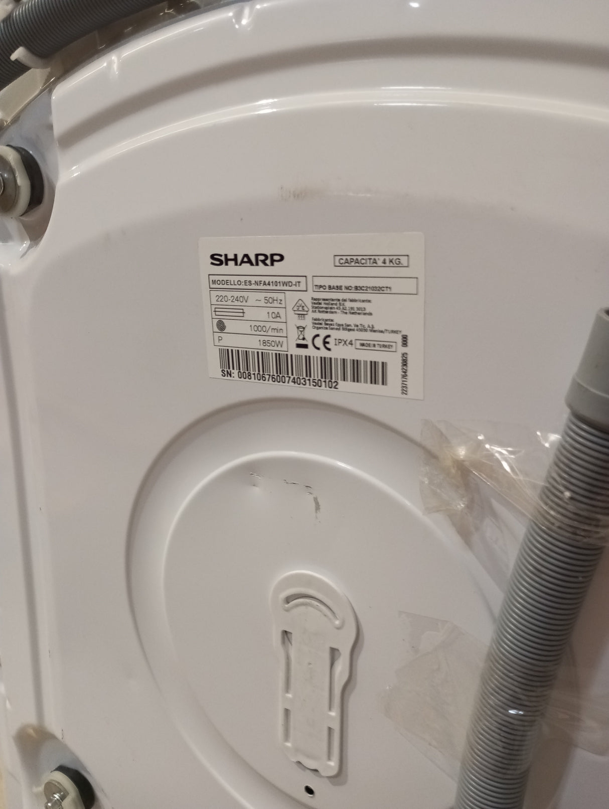sharp area occasione 5063 lavatrice a carica frontale sharp es nfa4101wd 4 kg classe d 1000 giri a845xl597xp362 bianco