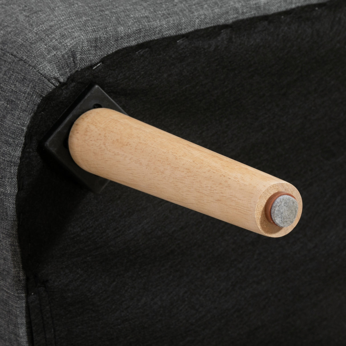 easycomfort easycomfort divano 2 posti moderno in tessuto senza braccioli divanetto da salotto con gambe in legno 117x56 5x77 cm grigio scuro