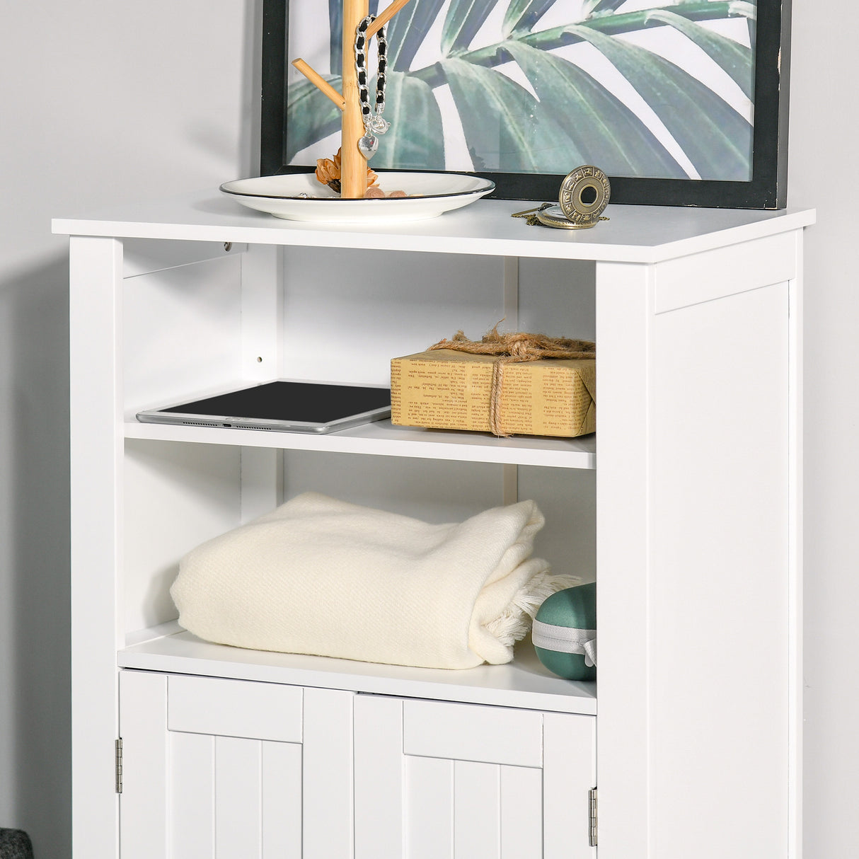 easycomfort easycomfort mobile bagno con mensole regolabili e armadietto 2 ante mobiletto bagno multiuso in legno bianco 50x30x93cm