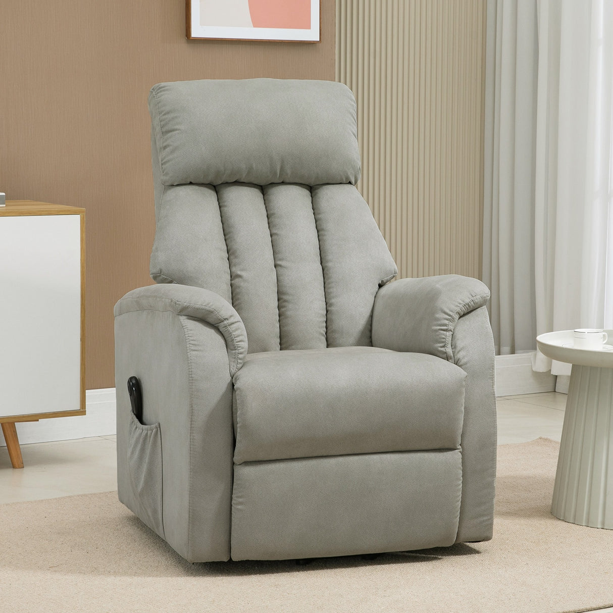 easycomfort easycomfort poltrona alzapersona reclinabile 150 max con telecomando e poggiapiedi 75x93x110 cm grigio