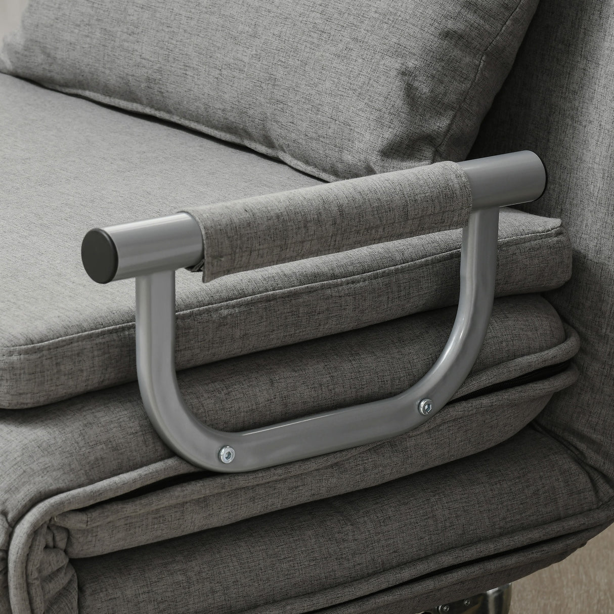 easycomfort easycomfort poltrona letto singolo e chaise longue in tessuto con schienale regolabile a 3 livelli grigio