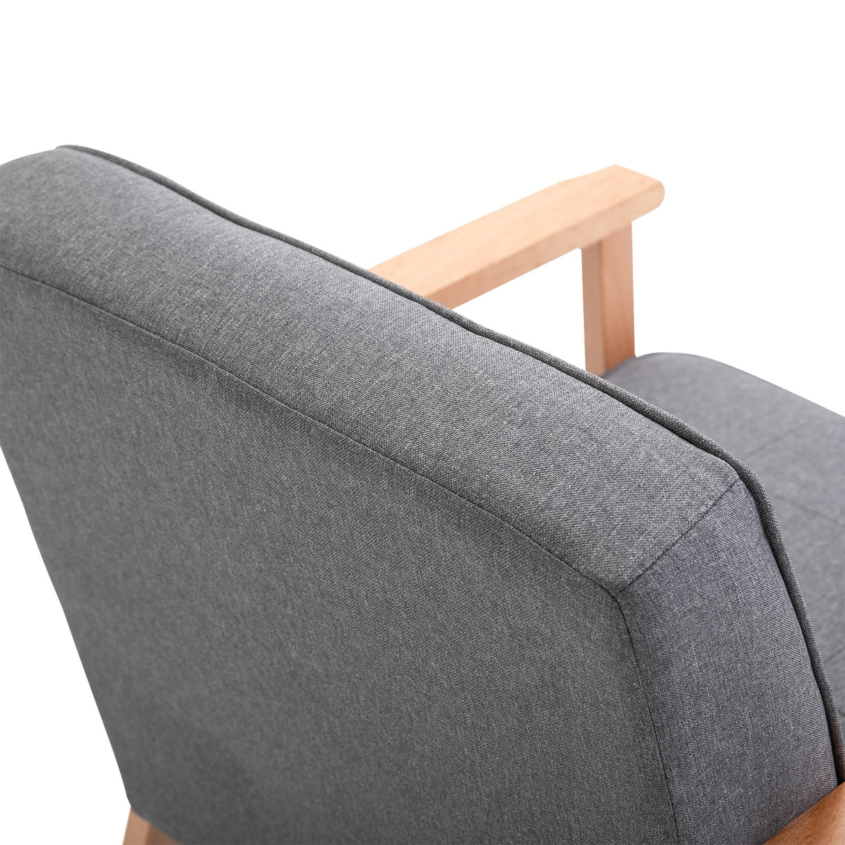 easycomfort easycomfort poltrona stile scandinavo imbottita e trapuntata a bottoni in tessuto e legno 64 5x70x74cm grigio ean 8055776913322