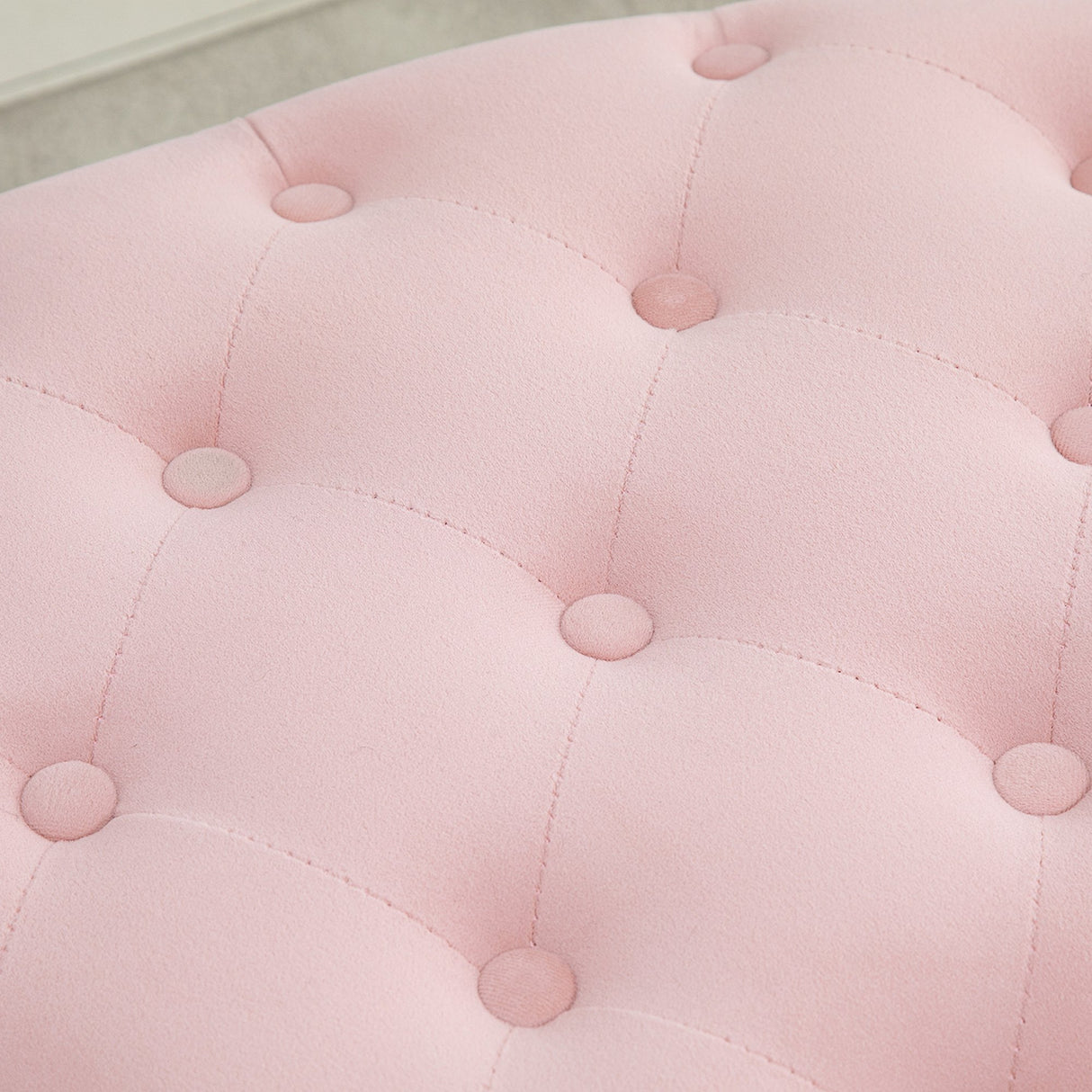 easycomfort easycomfort pouf contenitore ovale imbottito e trapuntato in velluto 71x52x42cm rosa