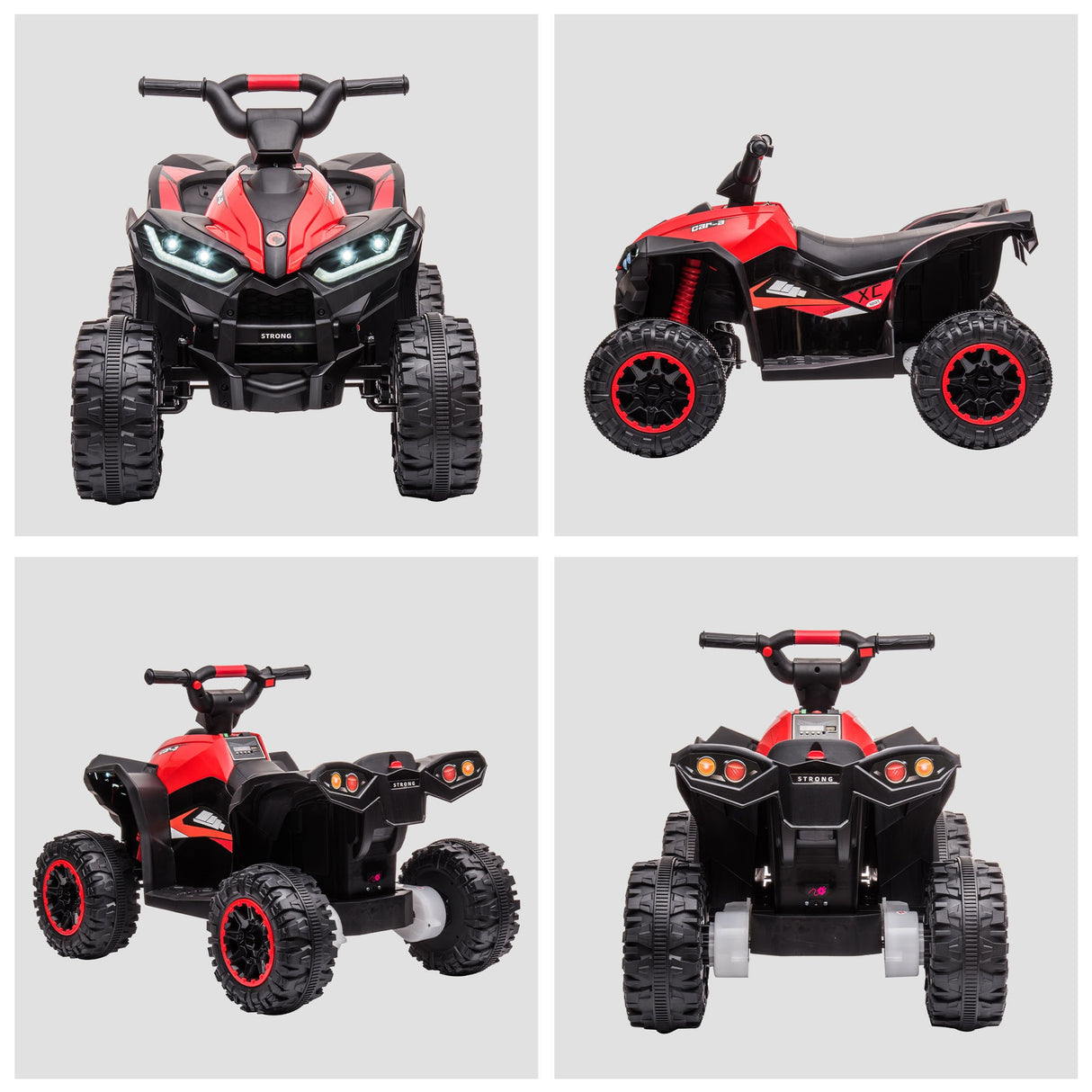 easycomfort easycomfort quad elettrico per bambini 12v 2 velocita ruote larghe con sospensioni e fari led eta 3 5 anni rosso