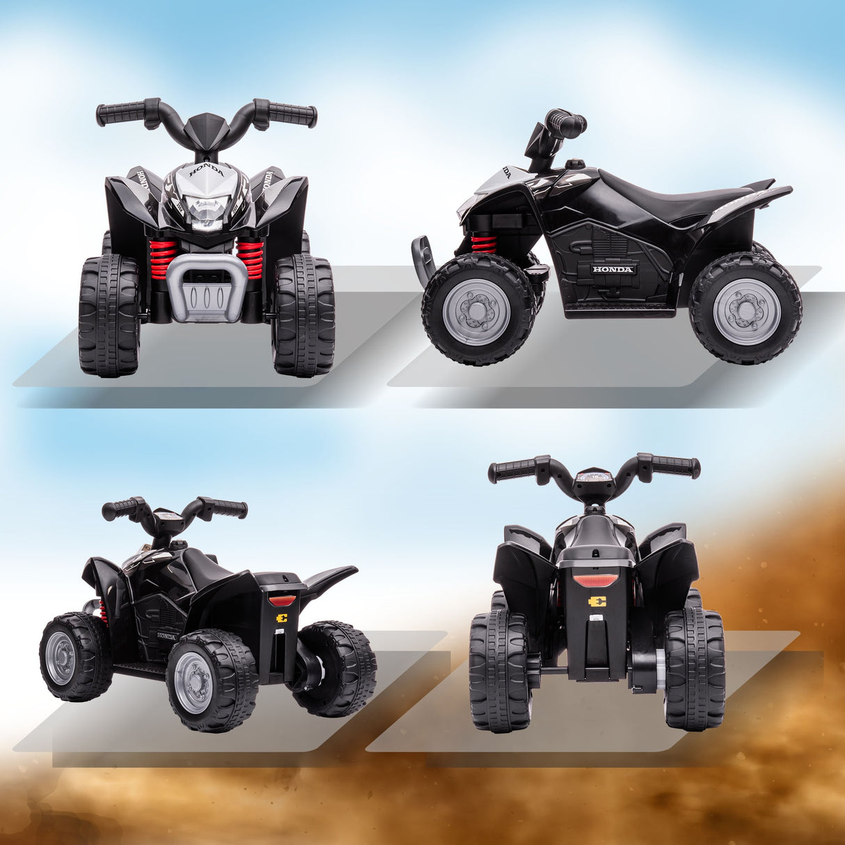 easycomfort easycomfort quad elettrico per bambini 18 36 mesi con luci led clacson e pedali 65 5x38 5x43 5 cm nero