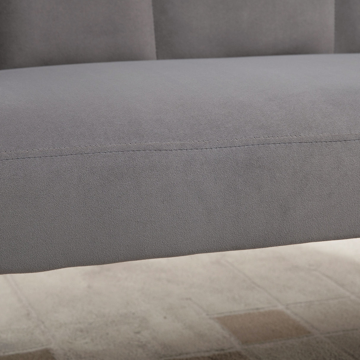 easycomfort easycomfort divano 2 posti in velluto con gambe in metallo e schienale a conchiglia 132x66x80cm grigio