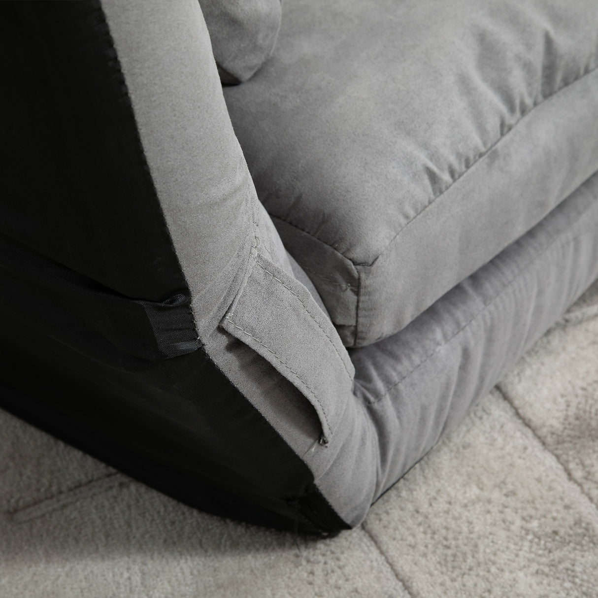 easycomfort easycomfort divano da terra pieghevole a lettino schienale reclinabile su 7 livelli e cuscini divano moderno per tv giochi lettura yoga ufficio 130x73x60 cm grigio chiaro ean 8055776914688