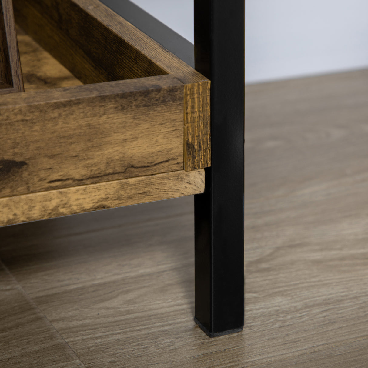 easycomfort easycomfort libreria stile industriale a 5 ripiani in legno e metallo 48x30x155cm marrone rustico