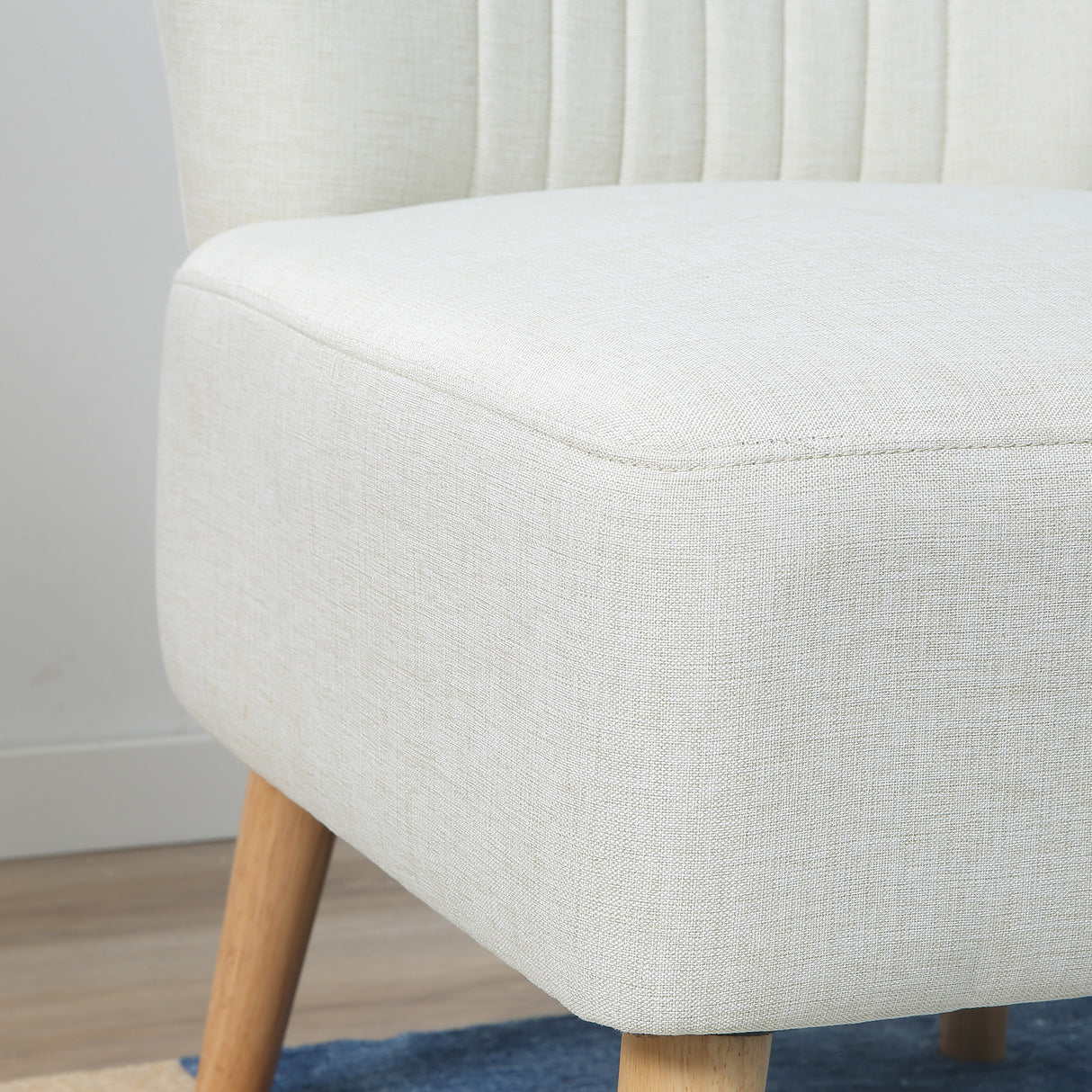 easycomfort easycomfort poltrona imbottita per soggiorno e sala in stile nordico poltroncina da camera in tessuto e gambe in legno bianco