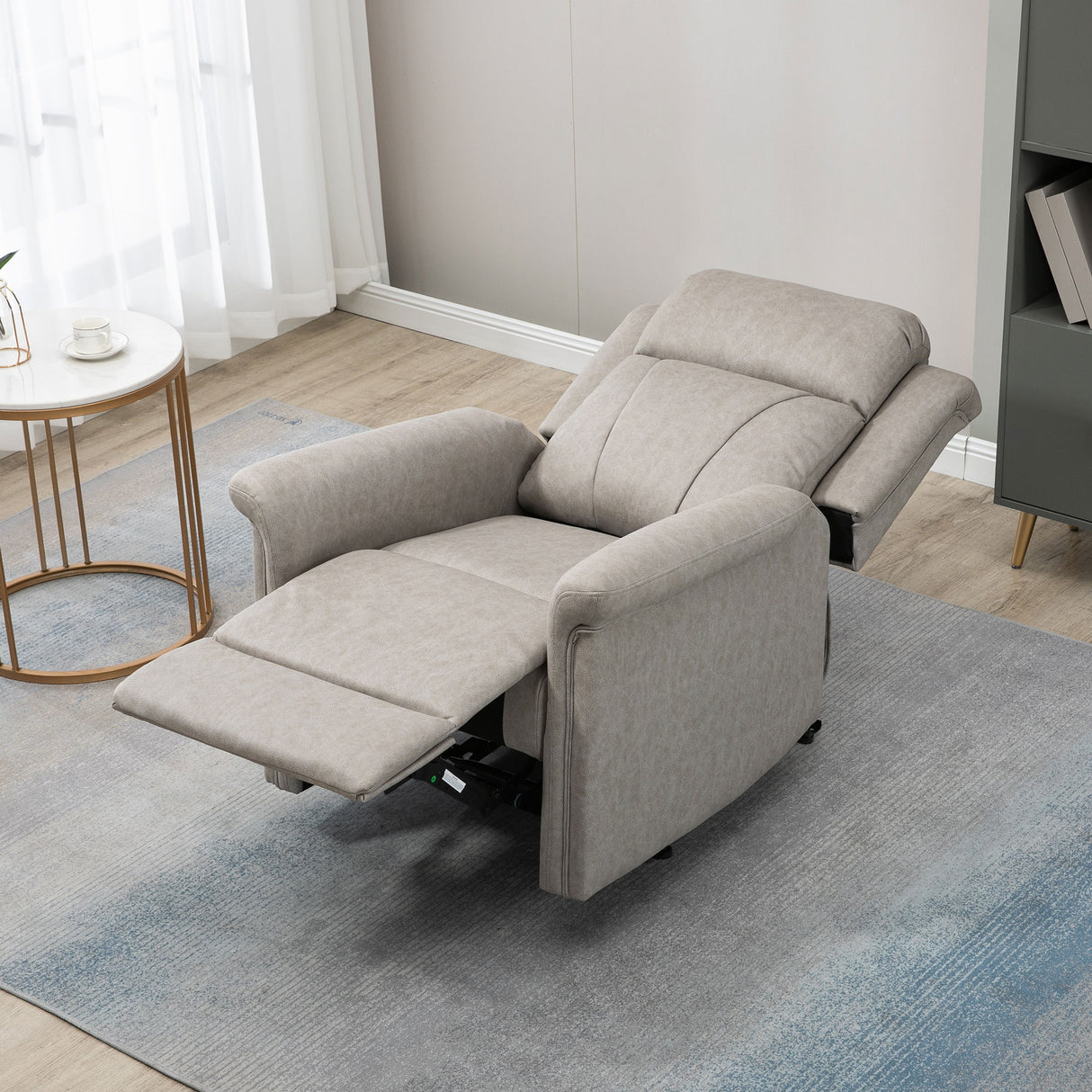 easycomfort easycomfort poltrona reclinabile manualmente 135 con poggiapiedi poggiatesta e braccioli imbottiti 78x96x102 cm grigio
