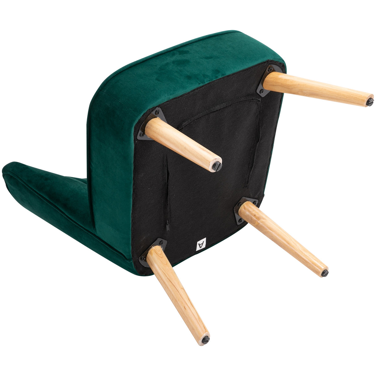 easycomfort easycomfort poltroncina stile nordico dal design ergonomico in legno e velluto verde per casa e soggiorno 57 x 68 x 76 cm ean 8055776914923