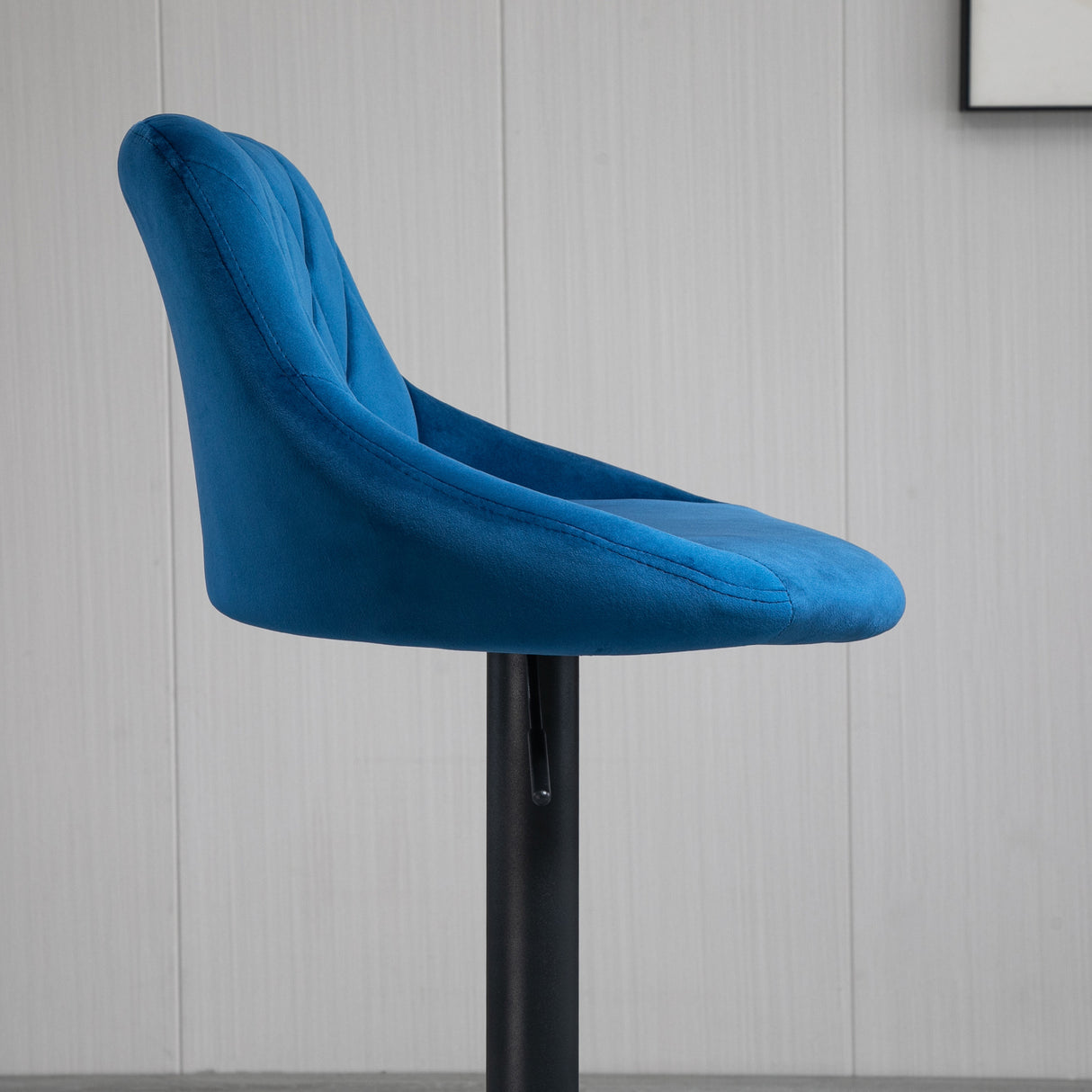 easycomfort easycomfort set 2 sgabelli da bar altezza regolabile con base in metallo e seduta in velluto sgabelli moderni con schienale e poggiapiedi 46x48x83 104cm blu