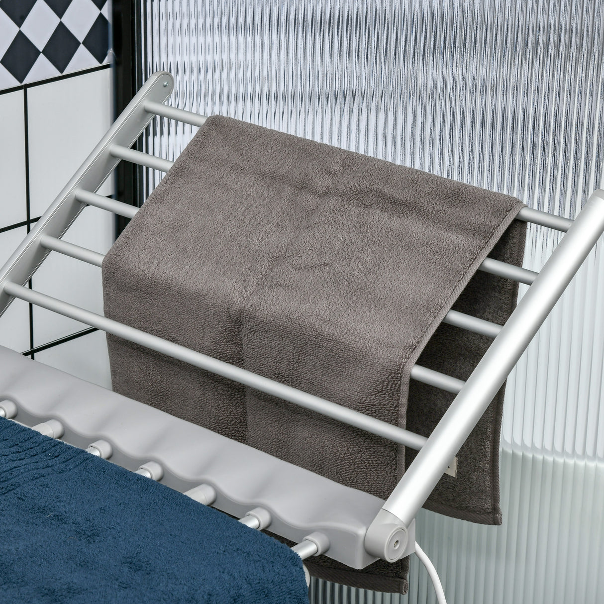 easycomfort easycomfort stendino elettrico riscaldato con ali pieghevole salvaspazio in lega di alluminio 144x53x91cm argento