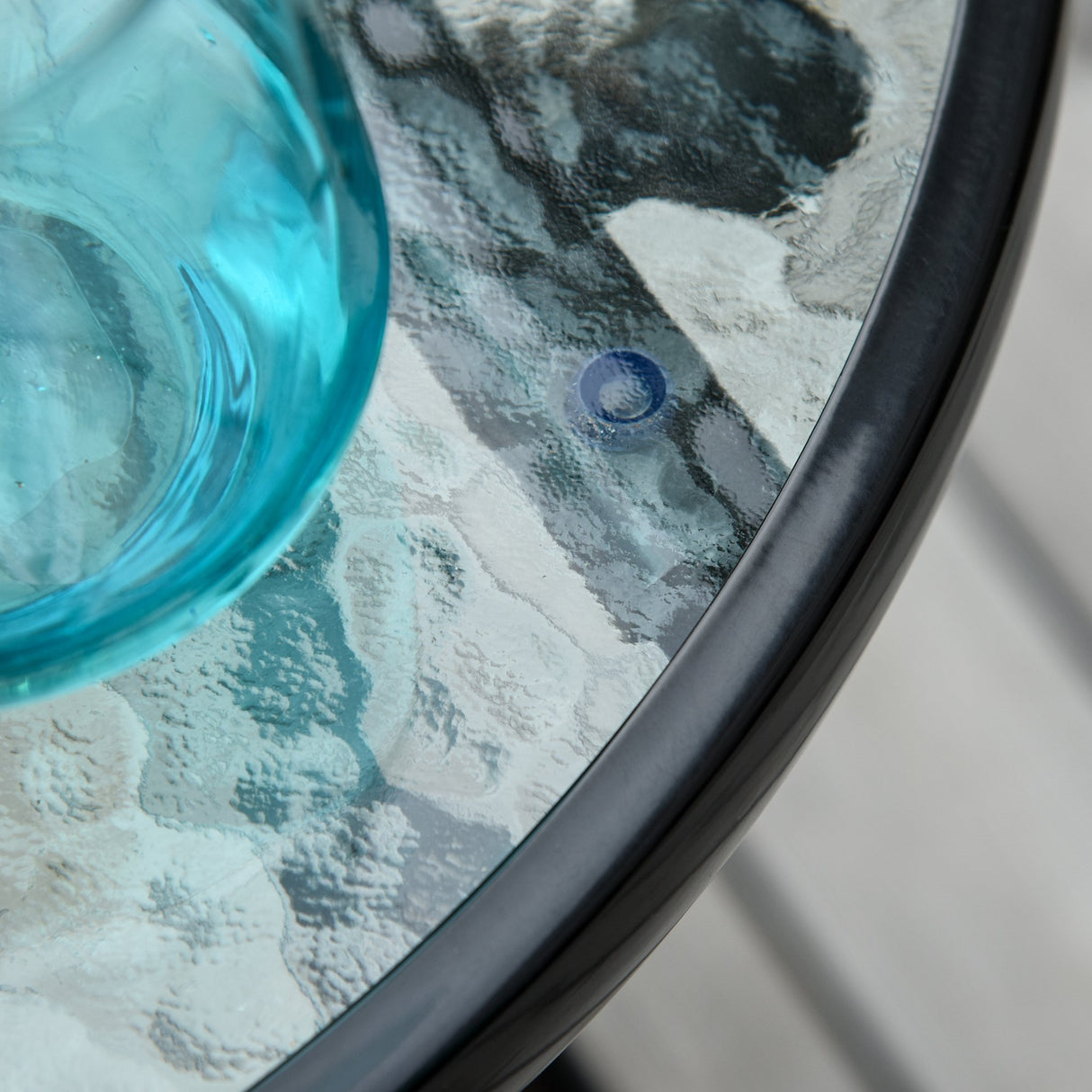 easycomfort easycomfort tavolo da giardino pieghevole in metallo tavolino da giardino piccolo con ripiano in vetro e blocco di sicurezza 45x50cm nero ean 8054111843188