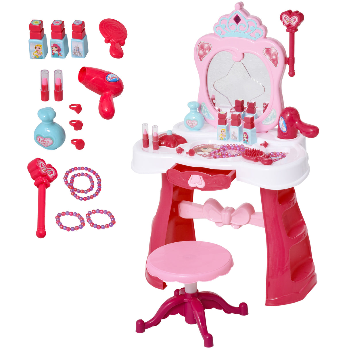 immagine-1-easycomfort-easycomfort-postazione-trucco-giocattolo-per-bambine-con-sgabello-luci-suoni-e-accessori-44x28x67-cm-bianca-e-rosa